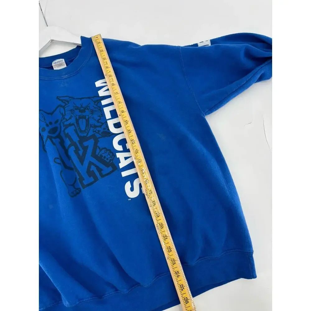 Vintage UK Kentucky Wildcats Sweatshirt Mens XL Blue Pullover Graphic Cotton